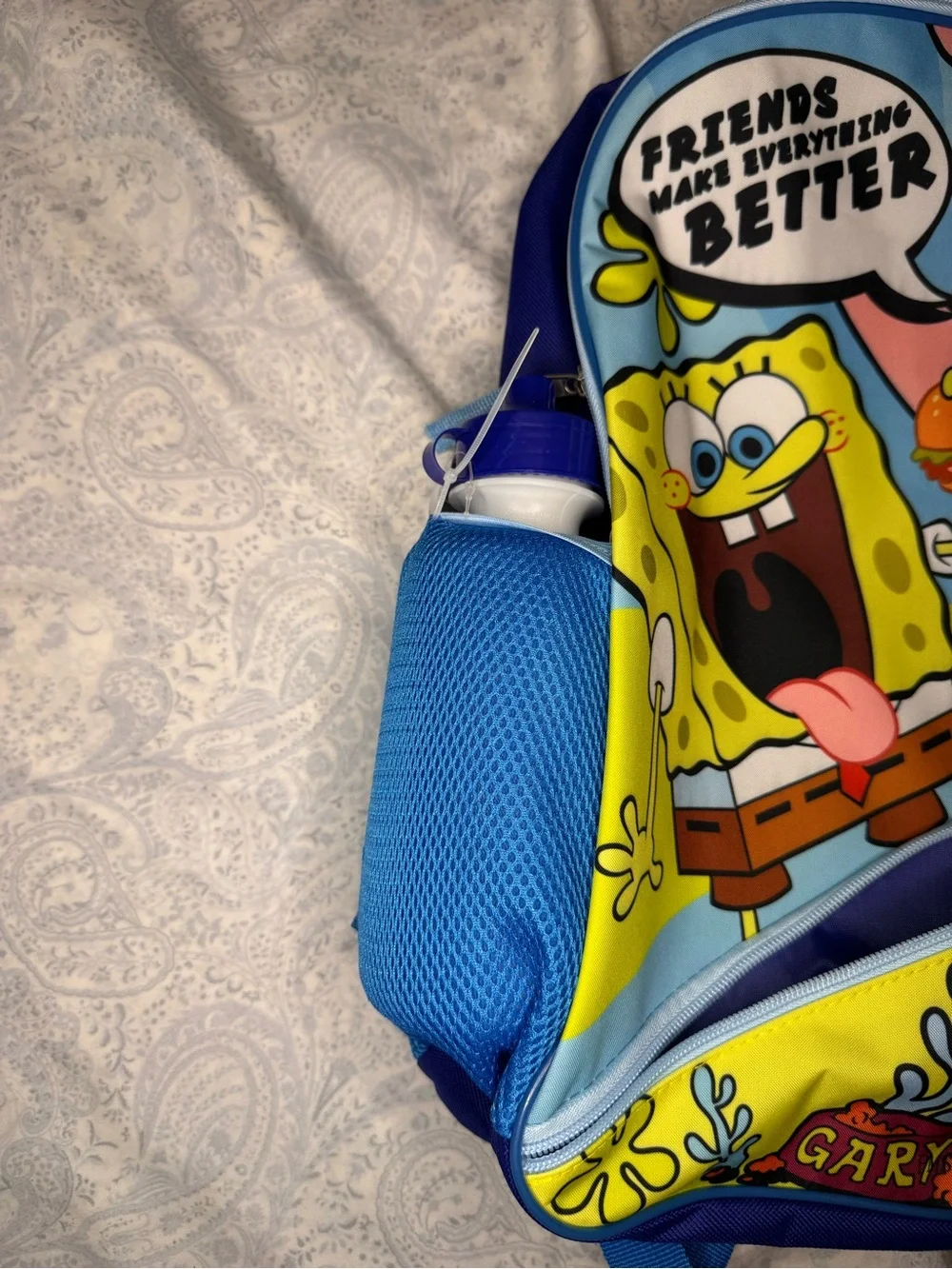 SpongeBob Squarepants 5 piece Backpack Set w/ Bottle, Pouch, Lunch Bag, Clip